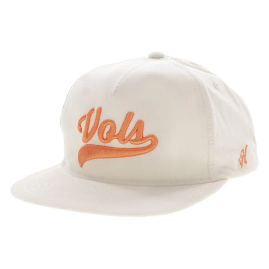 University of Tennessee Hat Cream Corduroy w/ Orange Vols Logo 7476T-CR Cap Hooey