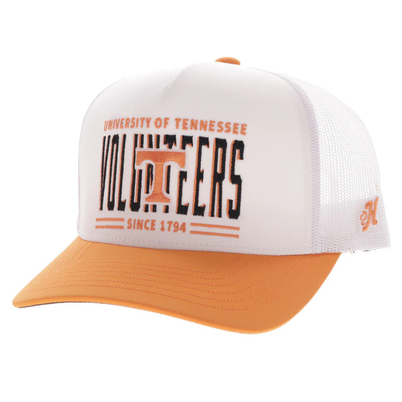 University of Tennessee Hat White w/ Orange & Black Logo 7480T-WH Cap Hooey