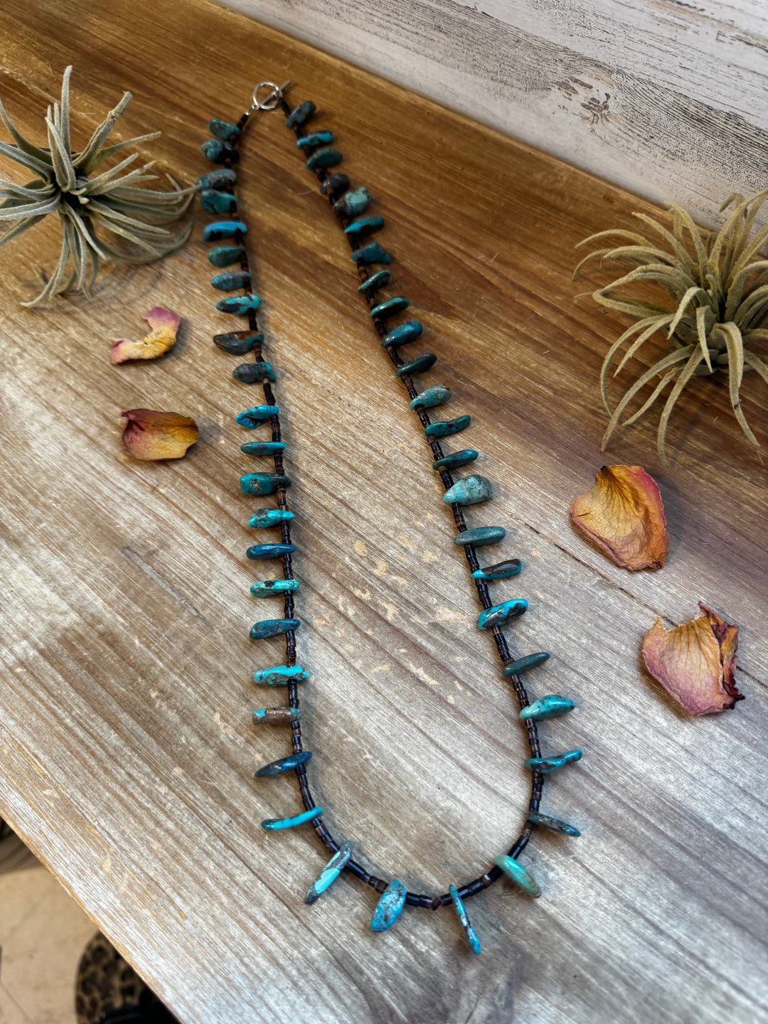 30 inch long shell and turquoise necklace Necklaces Shopify Collective The Bijoux FAB Jewelry The Bijoux FAB Jewelry
