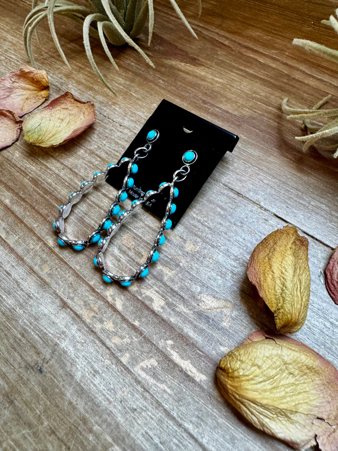 Kingman Turquoise Dangle Earrings – Sterling Silver, Lightweight, USA Made Earrings Shopify Collective The Bijoux FAB Jewelry The Bijoux FAB Jewelry