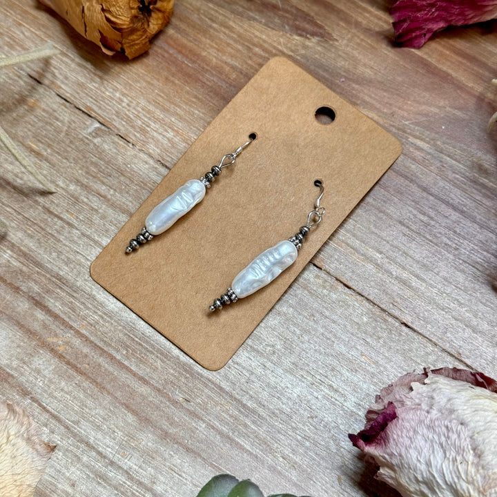 Mother of Pearl & Sterling Silver Dangle Earrings Earrings Shopify Collective The Bijoux FAB Jewelry The Bijoux FAB Jewelry
