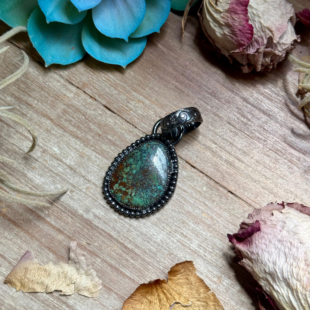 MJ Turquoise Pendant – Sterling Silver Pendant Shopify Collective The Bijoux FAB Jewelry The Bijoux FAB Jewelry