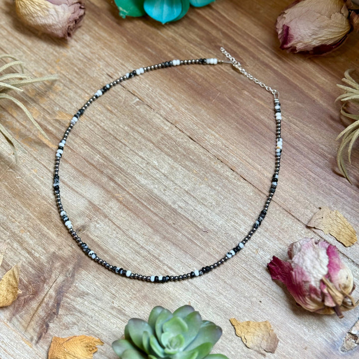Faceted Zebra Jasper Necklace – 19" + Extender – 3mm Necklaces Shopify Collective The Bijoux FAB Jewelry The Bijoux FAB Jewelry
