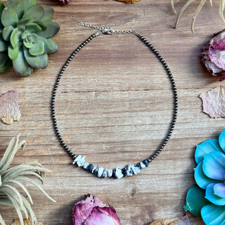 14” White Buffalo Choker – Sterling Silver Pearls Choker Shopify Collective The Bijoux FAB Jewelry The Bijoux FAB Jewelry