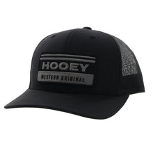 Load image into Gallery viewer, HOOEY
&quot;HORIZON&quot; BLACK W/BLACK AND GREY PATCH HAT
