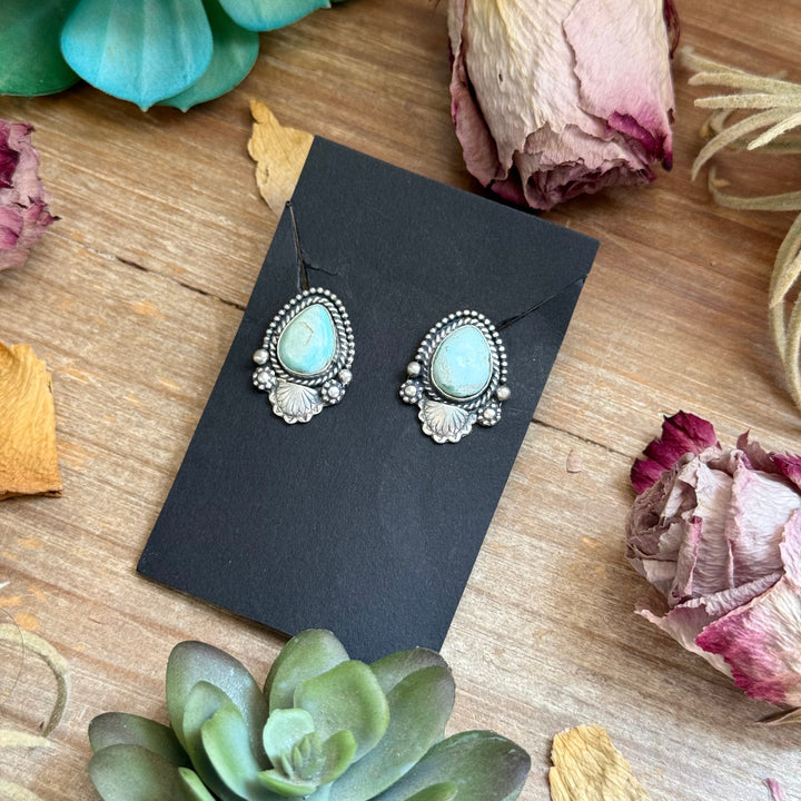 34 - Sterling Silver Dry Creek Turquoise Stud Earrings by Shay Pfeiffer Earrings Shopify Collective The Bijoux FAB Jewelry The Bijoux FAB Jewelry