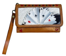 Load image into Gallery viewer, Leather Clutch Phone Wallet - &#39;Four of a Kind&#39; 78202

