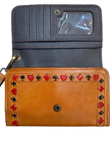 Leather Clutch Phone Wallet - 'Four of a Kind' 78202