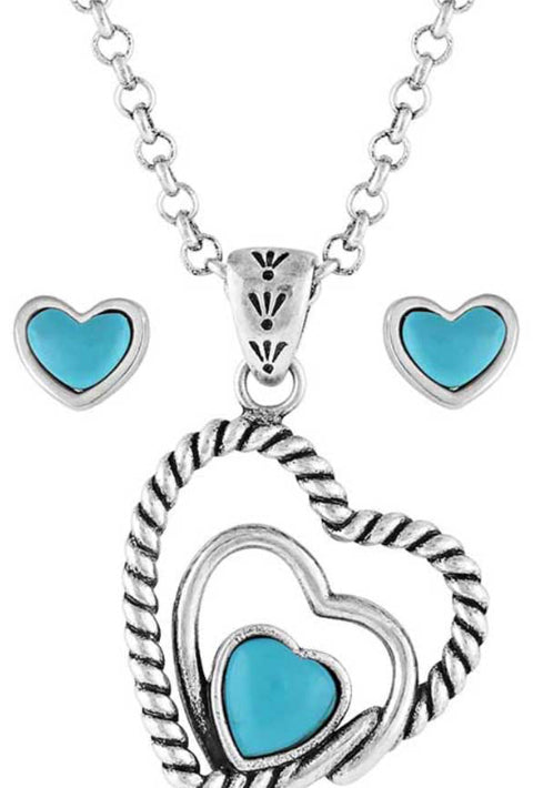 Clearer Ponds Turquoise Heart Jewelry Set