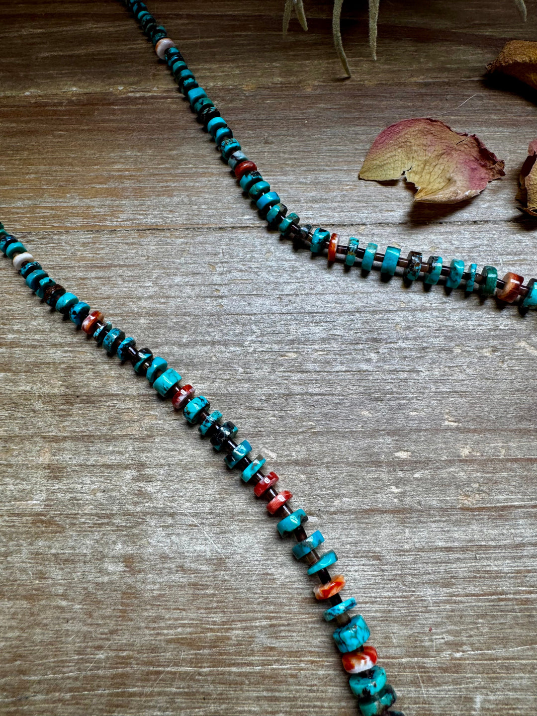 26” Dark Blue Rondelle Turquoise & Spiny Oyster Necklace Necklaces Shopify Collective The Bijoux FAB Jewelry The Bijoux FAB Jewelry