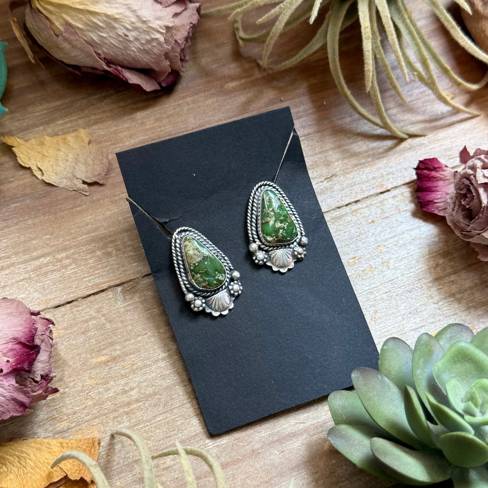2 - Sterling Silver Sonoran Gold Turquoise Stud Earrings by Shay Pfeiffer Earrings Shopify Collective The Bijoux FAB Jewelry The Bijoux FAB Jewelry