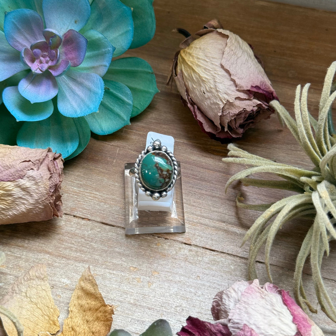 122 - Sterling Silver Royston Turquoise Medicine Man Eye Stamped Stacking Ring by Jason Ogg Ring Shopify Collective The Bijoux FAB Jewelry The Bijoux FAB Jewelry