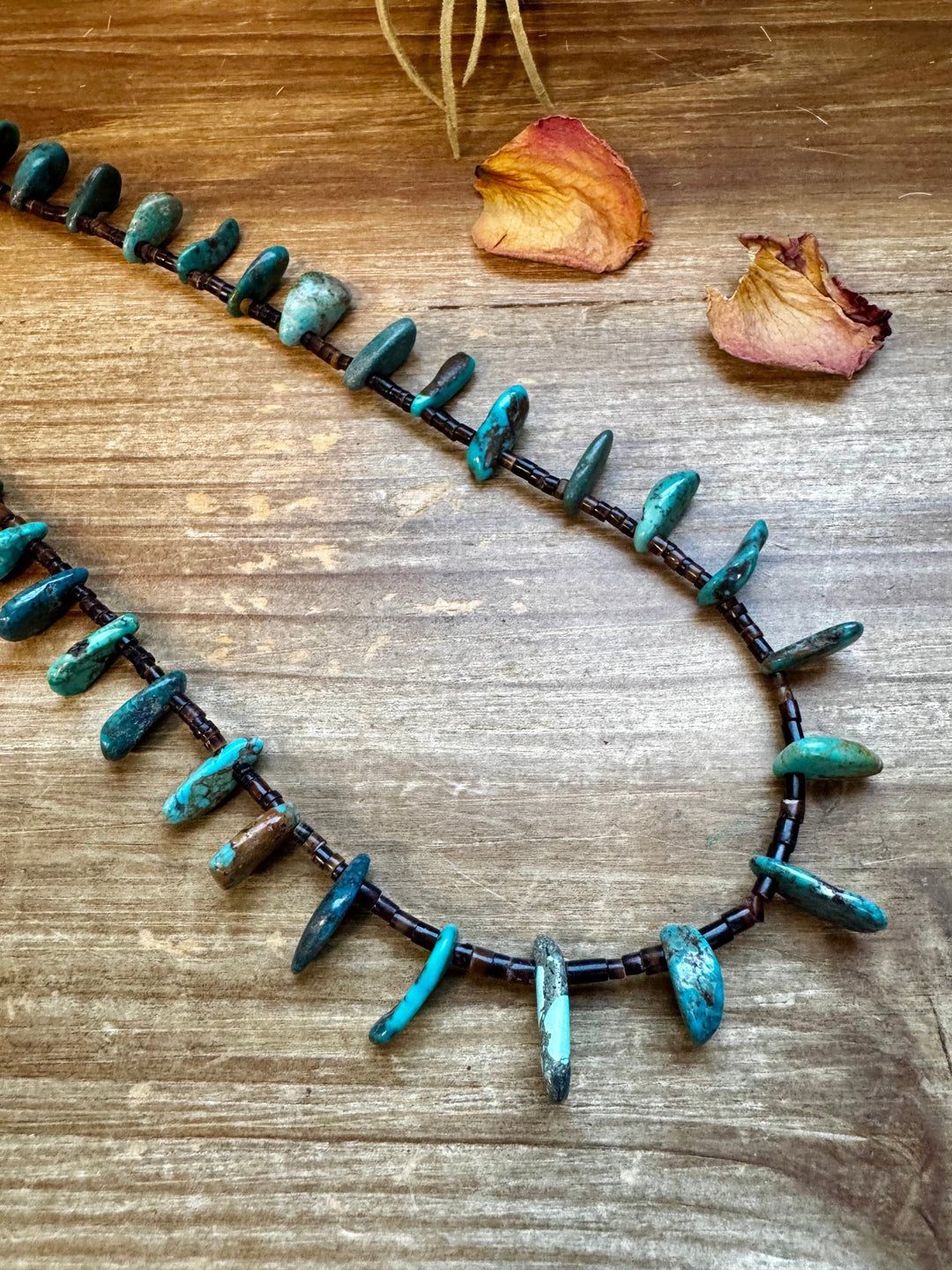 30 inch long shell and turquoise necklace Necklaces Shopify Collective The Bijoux FAB Jewelry The Bijoux FAB Jewelry
