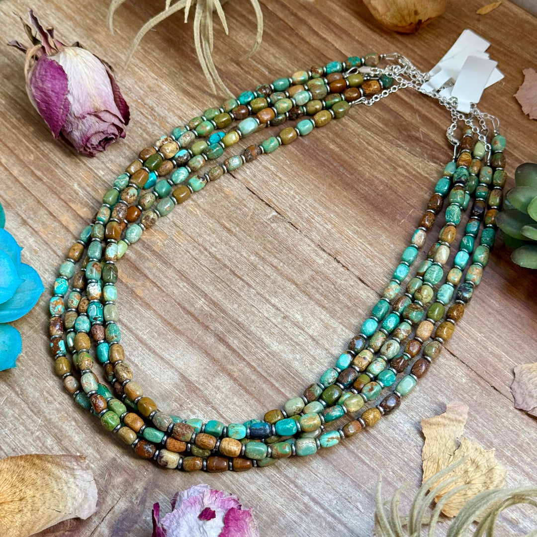 18” Turquoise Tube Necklace – Sterling Silver & Hematite Necklaces Shopify Collective The Bijoux FAB Jewelry The Bijoux FAB Jewelry