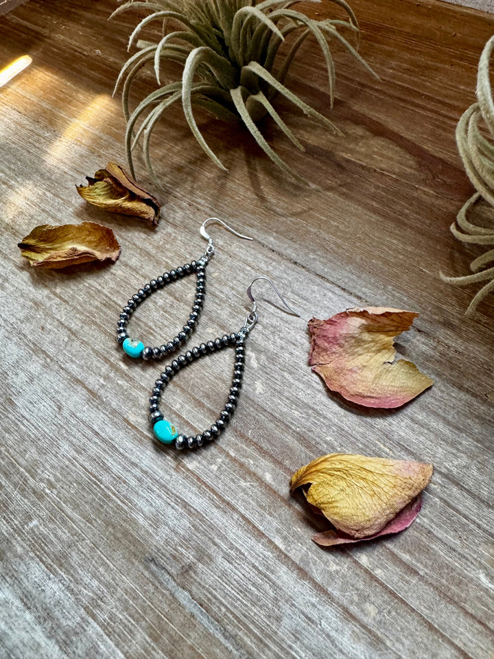 Sleeping Beauty Turquoise Teardrop Earrings – Sterling Silver Earrings Shopify Collective The Bijoux FAB Jewelry The Bijoux FAB Jewelry