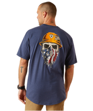 Load image into Gallery viewer, Ariat MNS Rebar Workman Born For This T-Shirt/Navy Heather/USA
