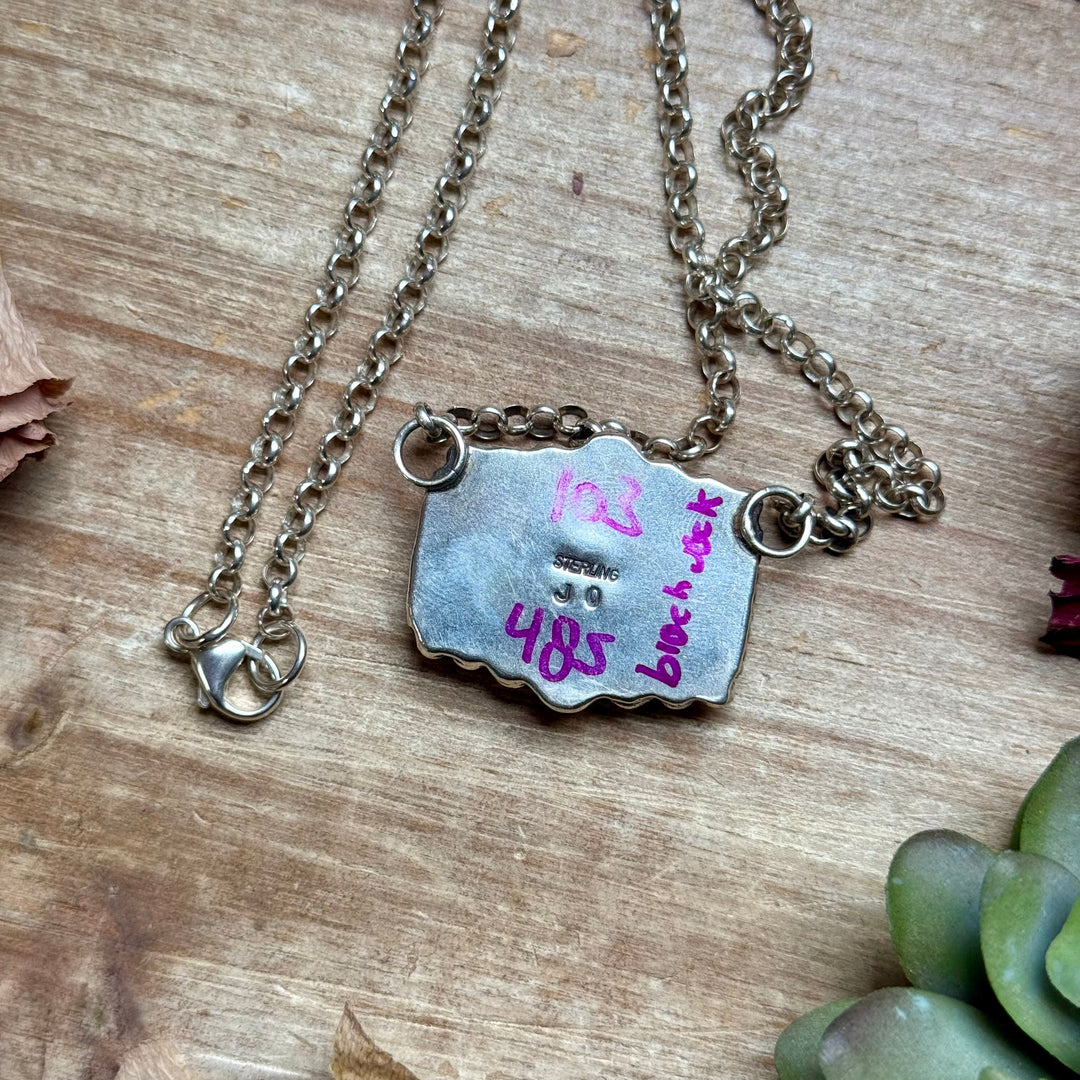 103 - Sterling Silver Blackjack Turquoise Bar Necklace by Jason Ogg Necklaces Shopify Collective The Bijoux FAB Jewelry The Bijoux FAB Jewelry