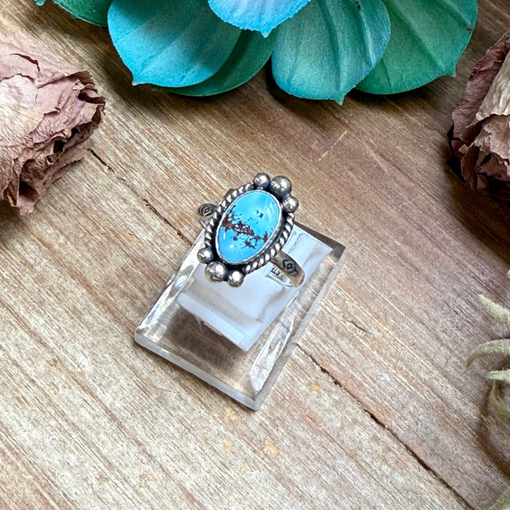 141 - Sterling Silver Golden Hill Turquoise Medicine Man Eye Stamped Stacking Ring by Jason Ogg Ring Shopify Collective The Bijoux FAB Jewelry The Bijoux FAB Jewelry