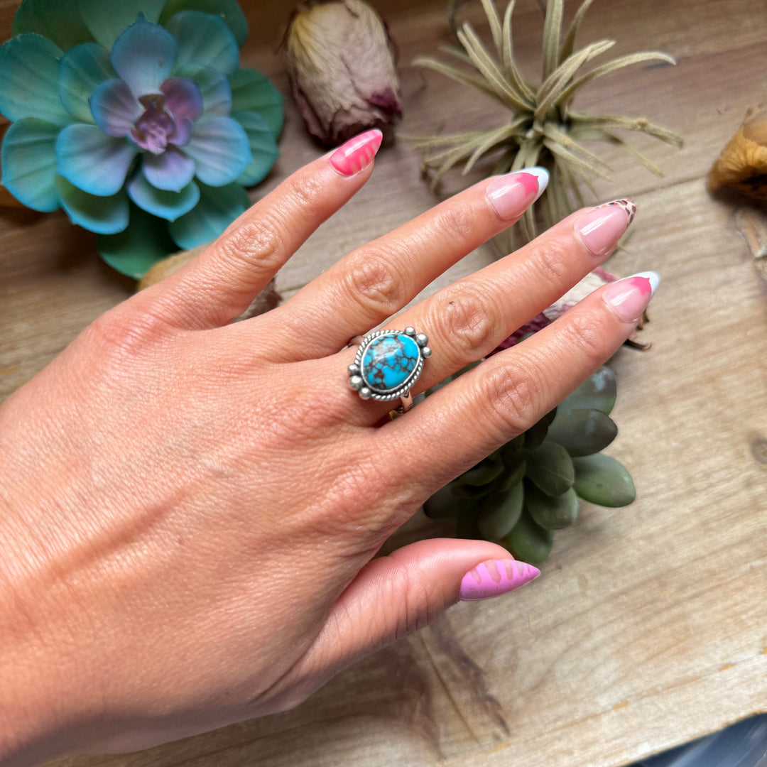 138 - Sterling Silver Egyptian Turquoise Medicine Man Eye Stamped Stacking Ring by Jason Ogg ring Shopify Collective The Bijoux FAB Jewelry The Bijoux FAB Jewelry