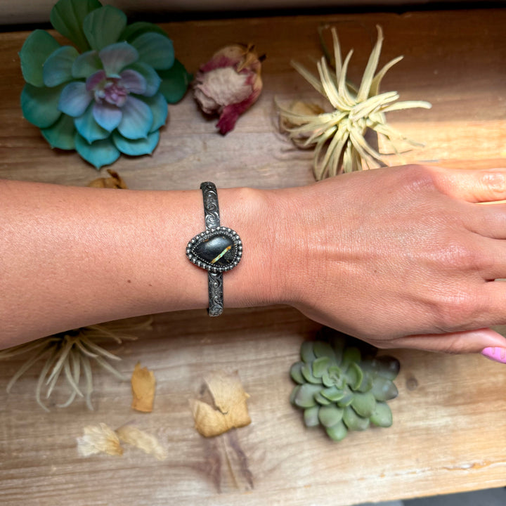 MJ Black Jack Turquoise Sterling Silver Cuff cuff Shopify Collective The Bijoux FAB Jewelry The Bijoux FAB Jewelry