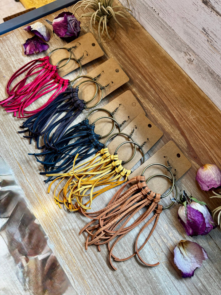 10 options Deer Skin Leather Hoop Earrings – 6.5" – Final Edition – USA Made Earrings Shopify Collective The Bijoux FAB Jewelry The Bijoux FAB Jewelry