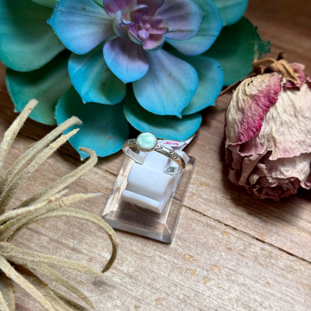 130 - Sterling Silver Paloma Variscite Medicine Man Eye Stamped Stacking Ring by Jason Ogg Ring Shopify Collective The Bijoux FAB Jewelry The Bijoux FAB Jewelry
