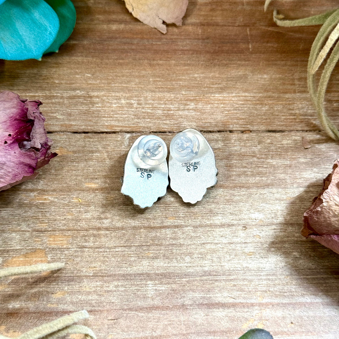 60 - Sterling Silver Apple Coral Stud Earrings by Shay Pfeiffer Earrings Shopify Collective The Bijoux FAB Jewelry The Bijoux FAB Jewelry