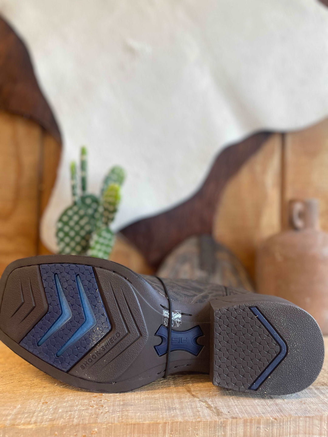 Ariat Mens Steadfast Chocolate Elephant Print-Crinkled Grey Men’s Boots ariat ariatfootwear ariatmens Men's Ariat