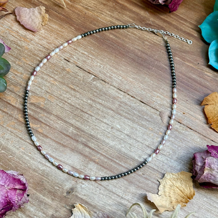 15.25” Pink Freshwater Pearl Necklace – Sterling Silver Pearls Necklaces Shopify Collective The Bijoux FAB Jewelry The Bijoux FAB Jewelry