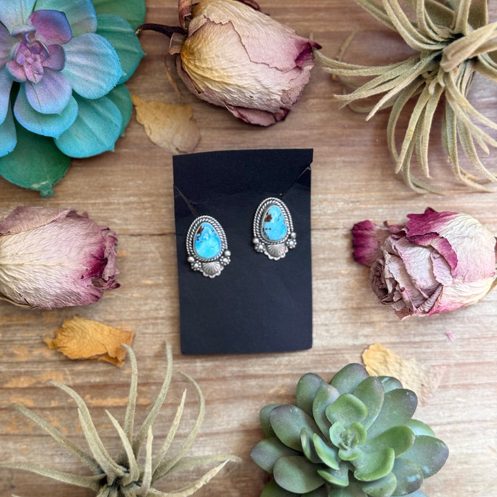 47 - Sterling Silver Golden Hill Turquoise Stud Earrings by Jason Ogg Earrings Shopify Collective The Bijoux FAB Jewelry The Bijoux FAB Jewelry