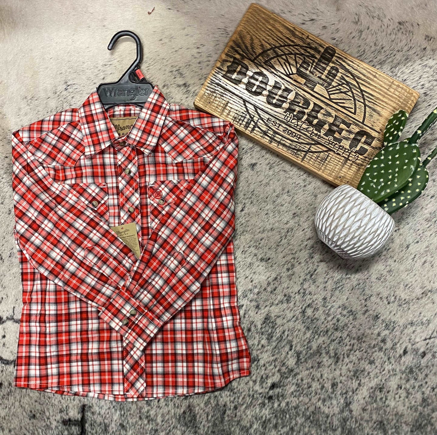 Wrangler Boy's Retro Western Shirt in Red Children’s Clothing Wrangler WRANGLER