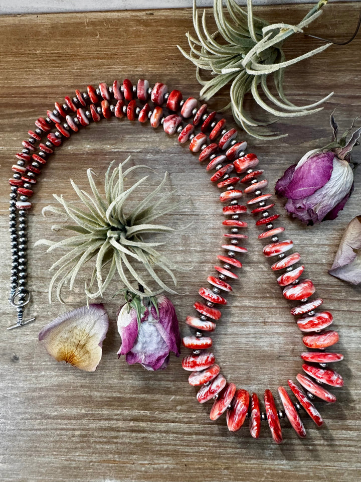 NFR Collection Necklace – 5mm Sterling Silver Pearls with Graduated Spiny Oyster 37" Necklaces Shopify Collective The Bijoux FAB Jewelry The Bijoux FAB Jewelry