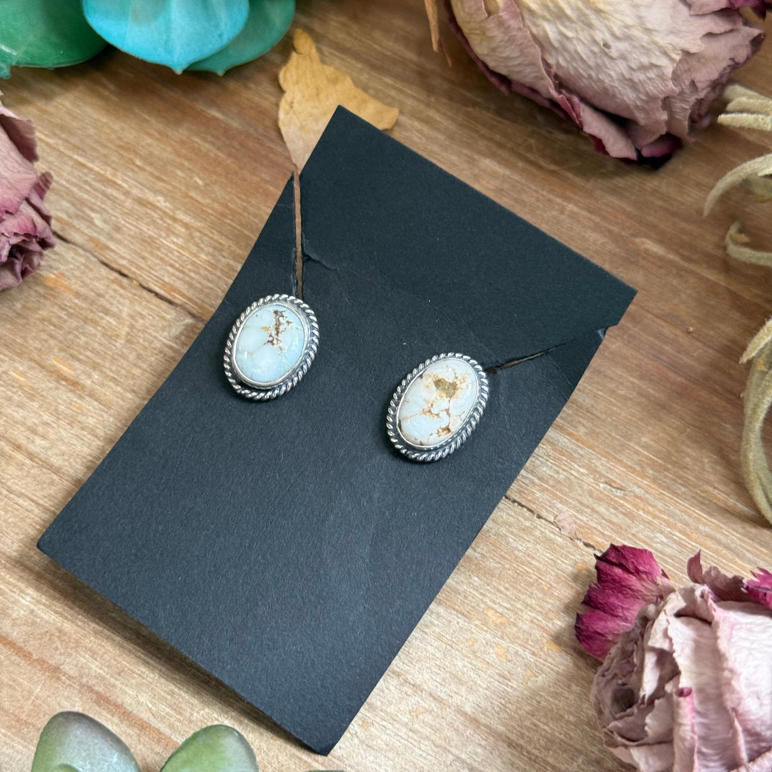 48 - Sterling Silver Dry Creek Turquoise Stud Earrings by Jason Ogg Earrings Shopify Collective The Bijoux FAB Jewelry The Bijoux FAB Jewelry