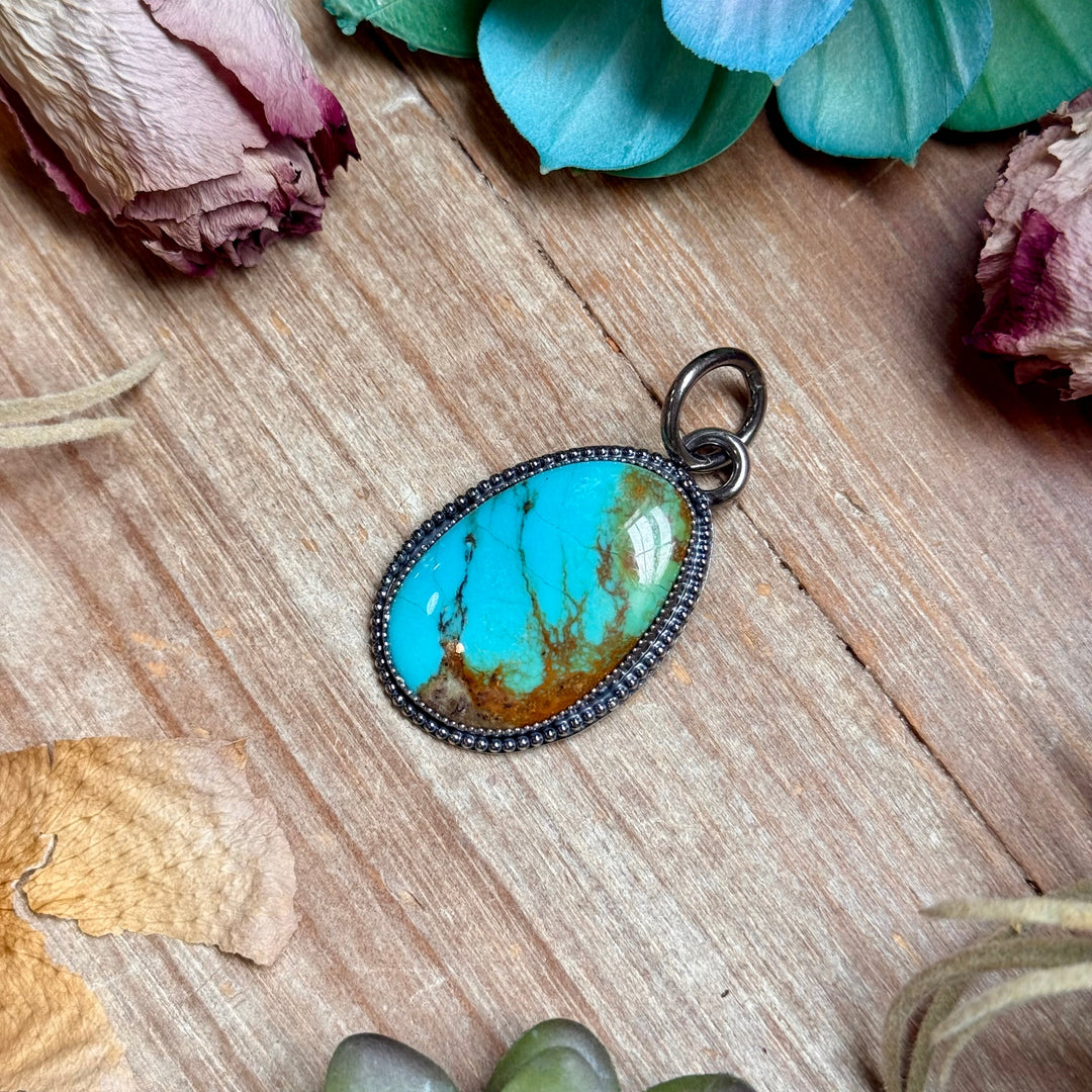 MJ Oval Turquoise Pendant – Sterling Silver pendant Shopify Collective The Bijoux FAB Jewelry The Bijoux FAB Jewelry