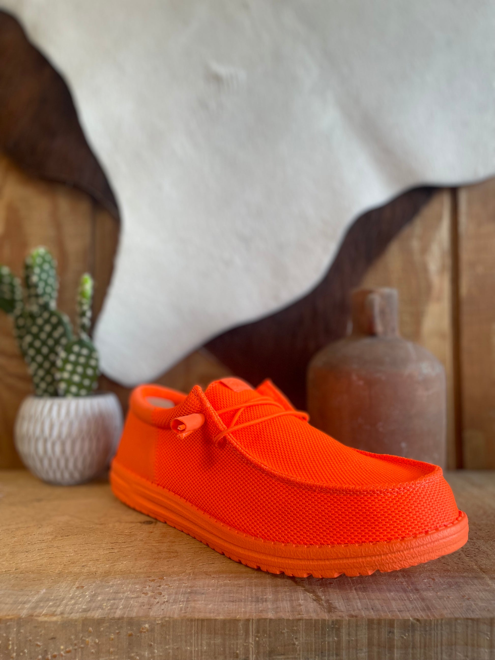 Mono Neon Black And Orange Hey Dudes HEYDUDE Wally Funk Slip-On
