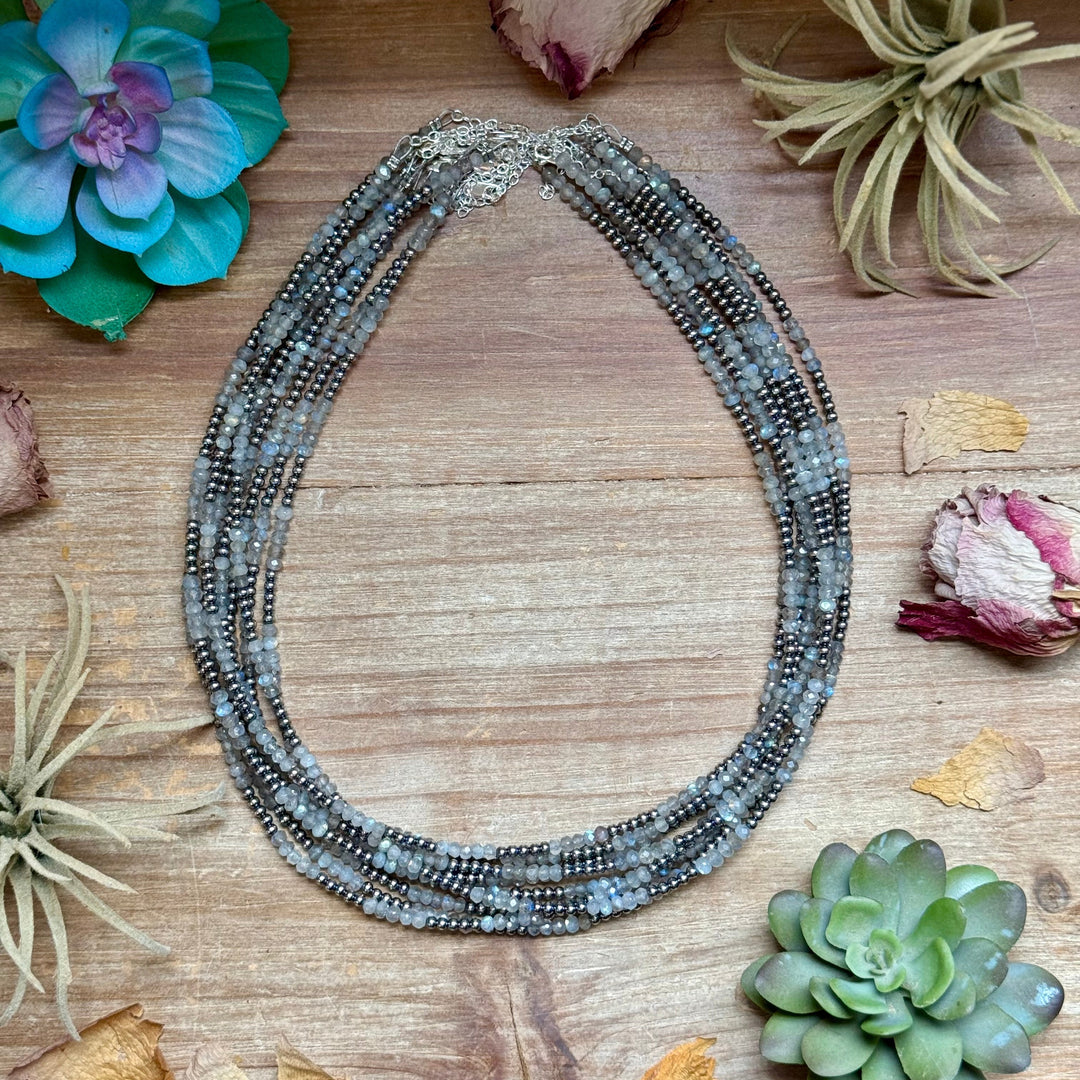 Faceted Moonstone Necklace – 19" 3mm Necklaces Shopify Collective The Bijoux FAB Jewelry The Bijoux FAB Jewelry