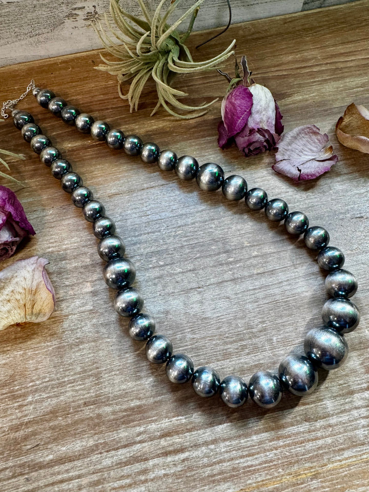 Large Sterling Silver Pearl Necklace – 8mm to 20mm Graduated Necklaces Shopify Collective The Bijoux FAB Jewelry The Bijoux FAB Jewelry