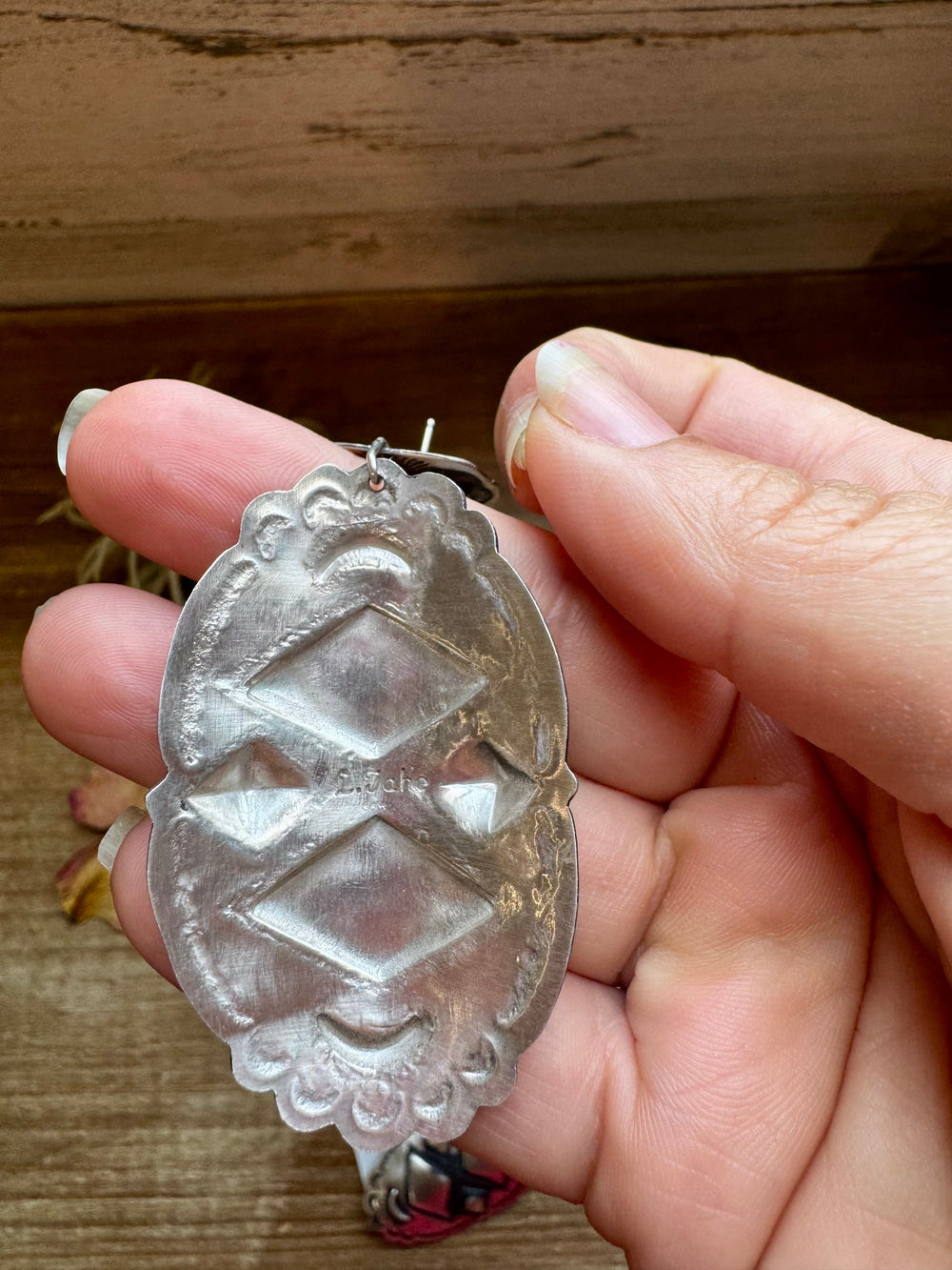 Sterling Silver Dangle Earrings – Native Made by Leander & Rhonda Largo, USA Earrings Shopify Collective The Bijoux FAB Jewelry The Bijoux FAB Jewelry