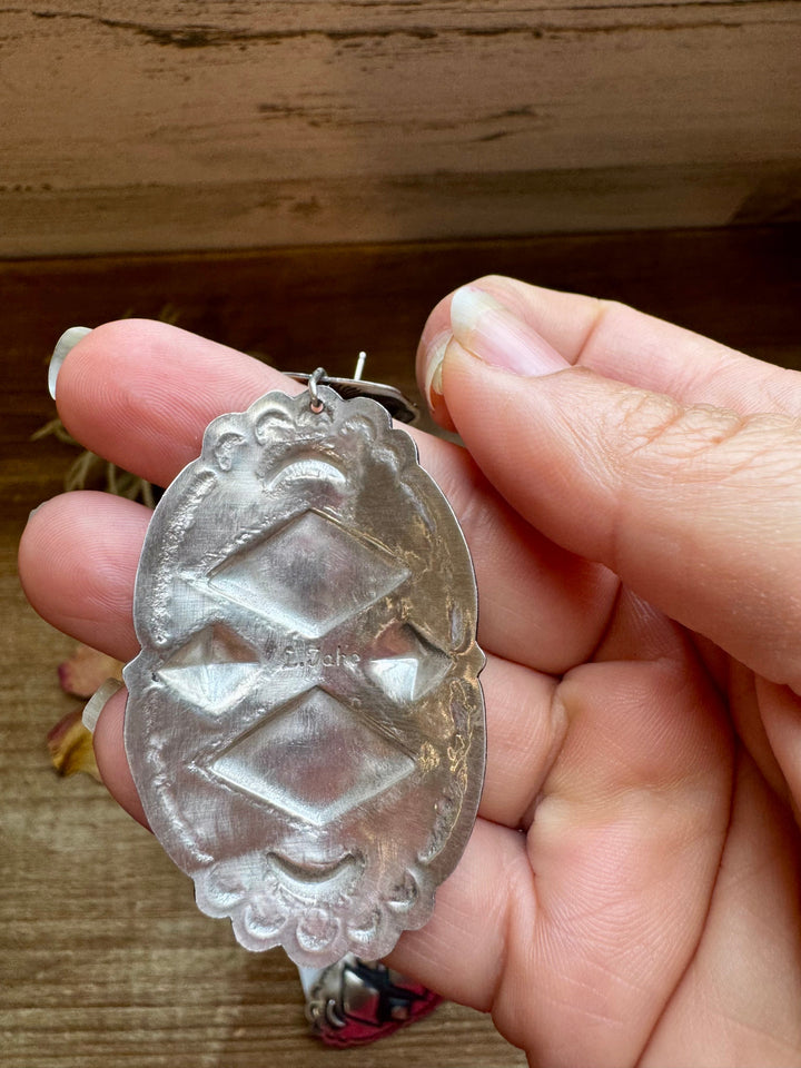 Sterling Silver Dangle Earrings – Native Made by Leander & Rhonda Largo, USA Earrings Shopify Collective The Bijoux FAB Jewelry The Bijoux FAB Jewelry