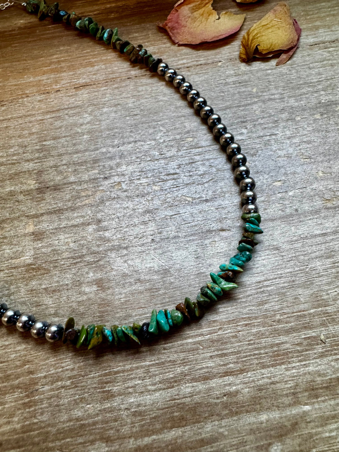 Sterling Silver Pearl & Turquoise Necklace – 16" + Extender Necklaces Shopify Collective The Bijoux FAB Jewelry The Bijoux FAB Jewelry