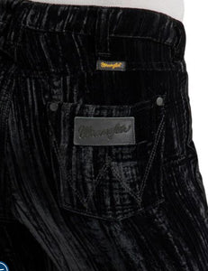 Wrangler Black Retro High Rise Velvet Flare Women's Pants
