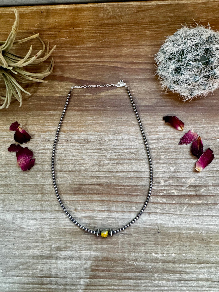 14 inch 3 mm sterling silver pearls choker - with bumblebees beads Necklaces Shopify Collective The Bijoux FAB Jewelry The Bijoux FAB Jewelry