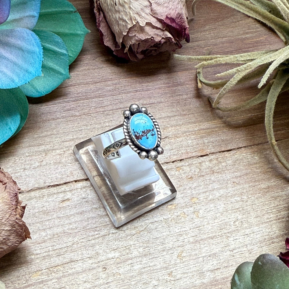 141 - Sterling Silver Golden Hill Turquoise Medicine Man Eye Stamped Stacking Ring by Jason Ogg Ring Shopify Collective The Bijoux FAB Jewelry The Bijoux FAB Jewelry