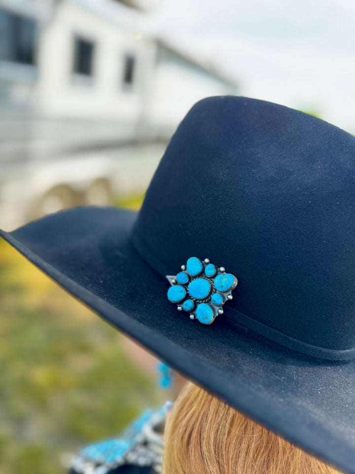Complete Squash Blossom Set – Kingman Turquoise – Sterling Silver – Navajo Made by Wilson Dawes jewelry set Shopify Collective The Bijoux FAB Jewelry The Bijoux FAB Jewelry