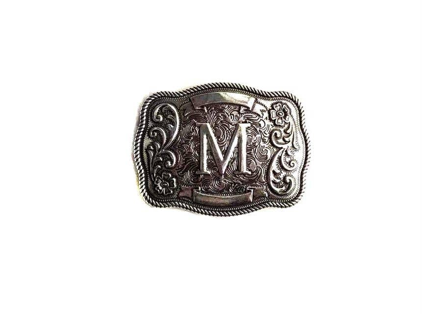 Western Filigree Initial Belt Buckle SX1014T Belt Buckle M Belt Buckle Men's Women's Snowing West
