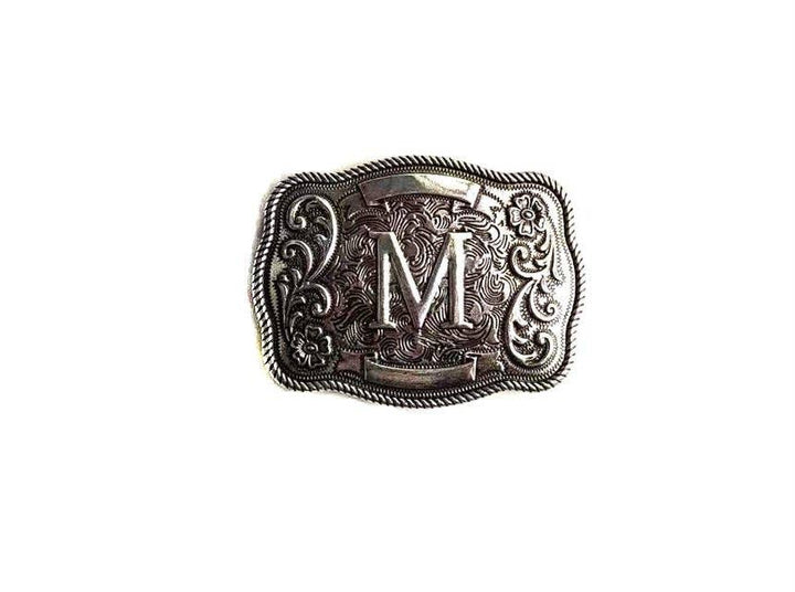 Western Filigree Initial Belt Buckle SX1014T Belt Buckle M Belt Buckle Men's Women's Snowing West