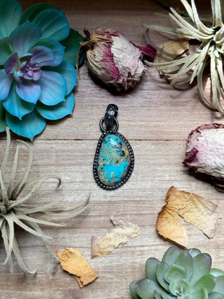 MJ Freeform Turquoise Pendant – Sterling Silver Pendant Shopify Collective The Bijoux FAB Jewelry The Bijoux FAB Jewelry