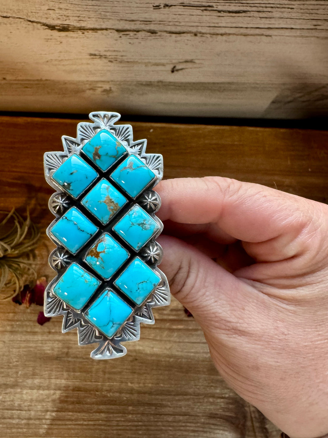 Big Ring - adjustable - kingman turquoise ring and sterling silver ring Shopify Collective The Bijoux FAB Jewelry The Bijoux FAB Jewelry