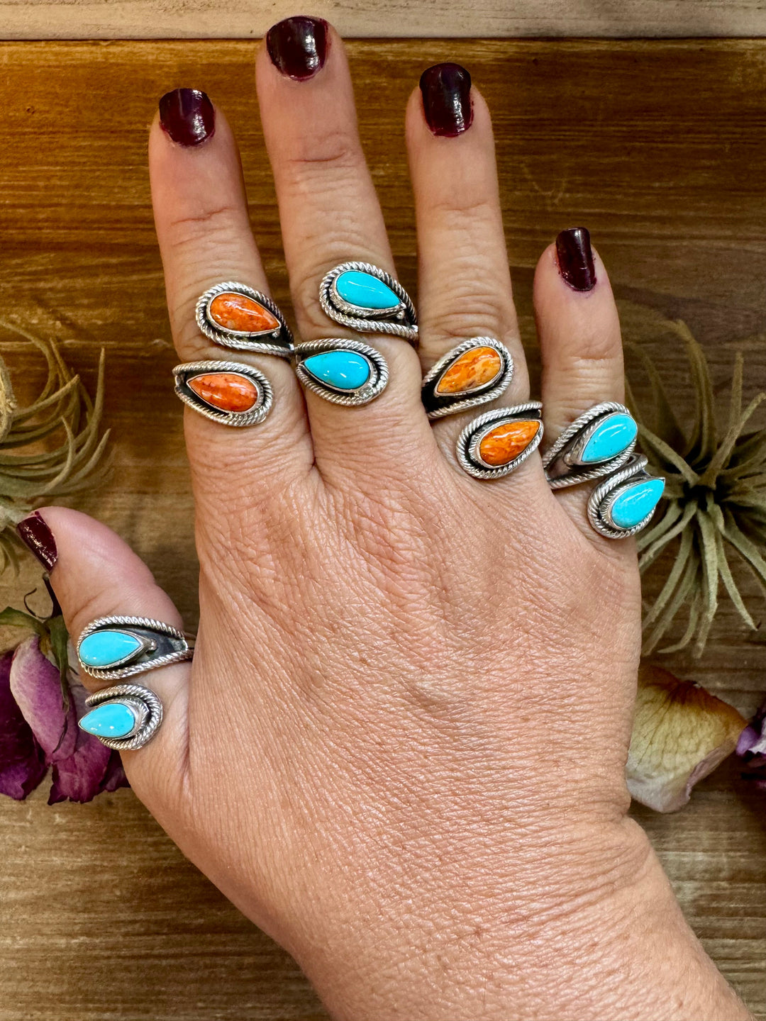Turquoise or Spiny Oyster Ring – Sterling Silver – Native Made Stamp Z – Multiple Sizes – USA ring Shopify Collective The Bijoux FAB Jewelry The Bijoux FAB Jewelry