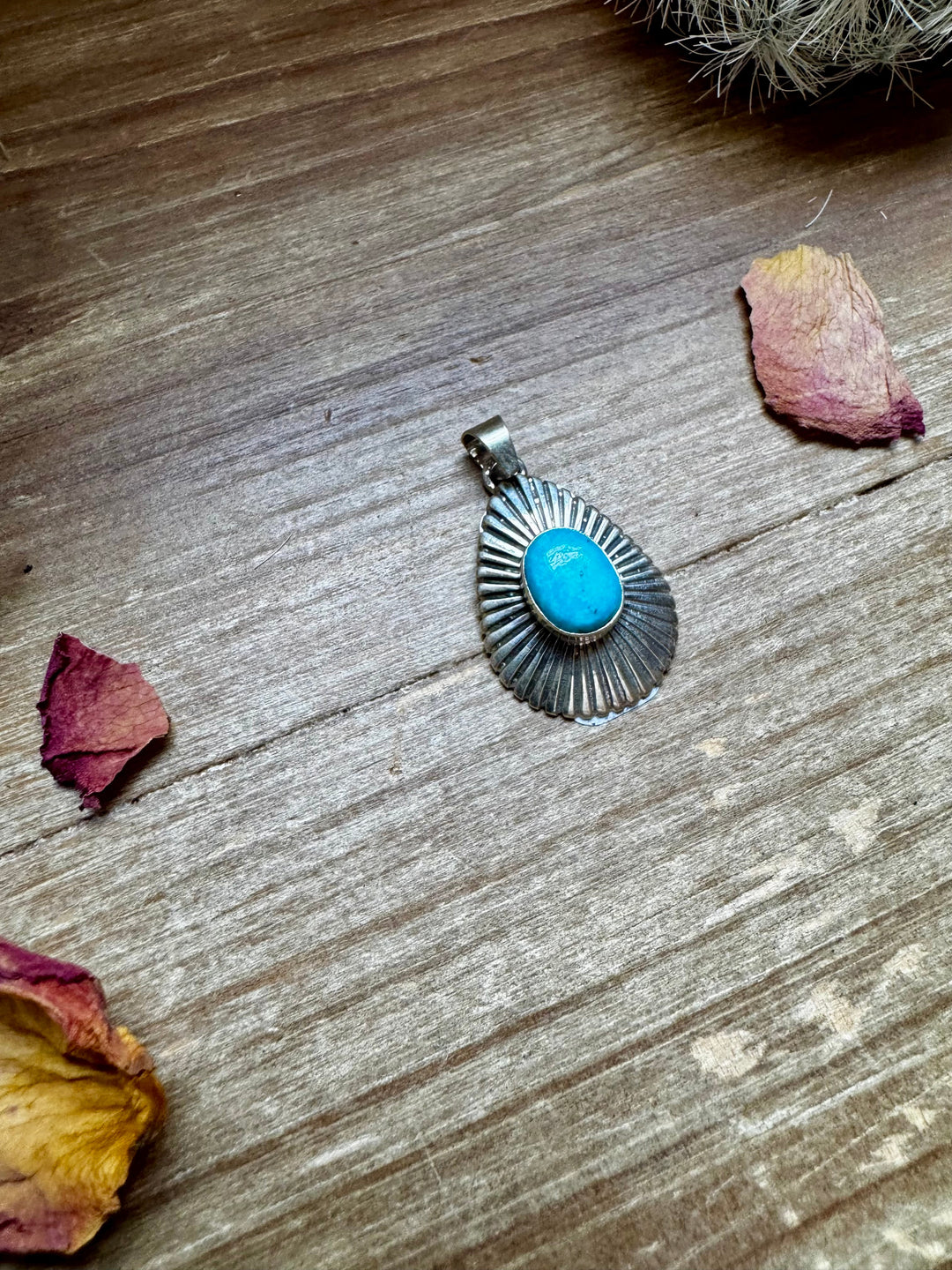 Teardrop Pendant - sterling silver with Kingman turquoise Pendant Shopify Collective The Bijoux FAB Jewelry The Bijoux FAB Jewelry